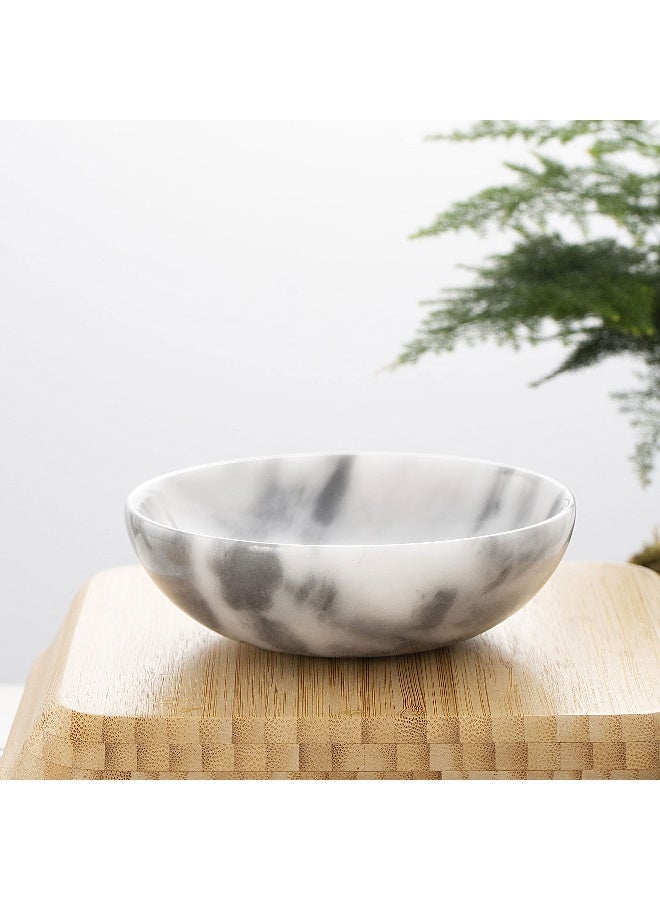 CM CHIC MONDAY 4.72 Inch Mini Decorative Bowls, Natural Small Marble Decorative Bowls for Home Decor, Key Bowl, Coffee Tables Centerpiece, Soap Serving Bowl, Incense Burner, Smudge Bowl - Image 3